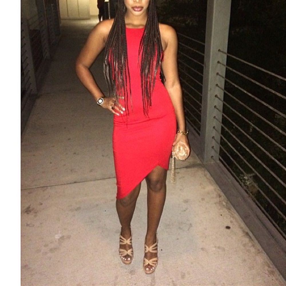 Red cocktails dress